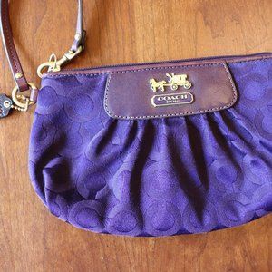 Violet and Gold Coach Clutch